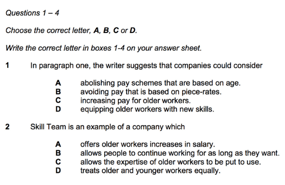 Example of MCQ